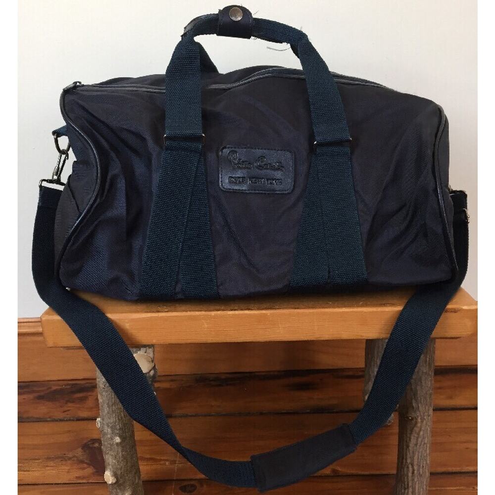 Vtg Pierre Cardin Navy Shoulder Strap Cross Body Carry On Duffle Bag Luggage 17"